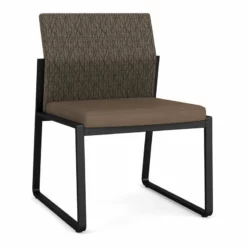 Lesro Gansett Modern Fabric Armless Guest Chair In Black/Open House Asteroid