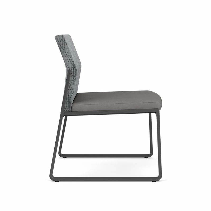 Lesro Gansett Modern Fabric Armless Guest Chair In Charcoal/Open House Cobalt 13 Lesro Gansett Modern Fabric Armless Guest Chair In Charcoal/Open House Cobalt - Image 11