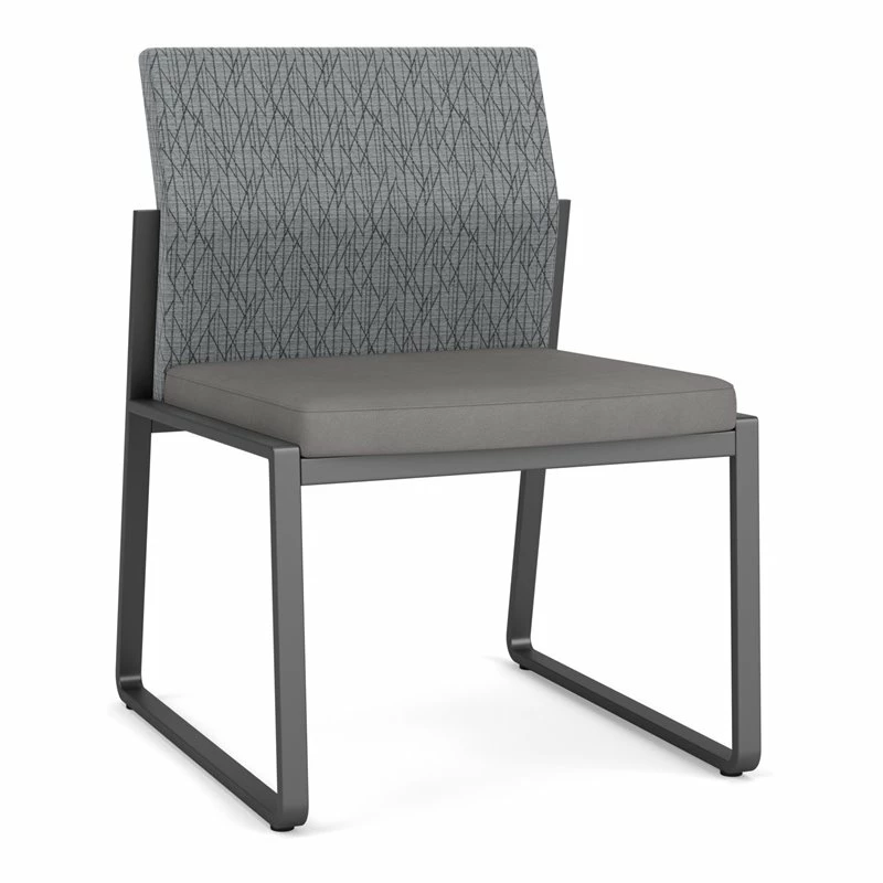 Lesro Gansett Modern Fabric Armless Guest Chair In Charcoal/Open House Cobalt 12 Lesro Gansett Modern Fabric Armless Guest Chair In Charcoal/Open House Cobalt - Image 10