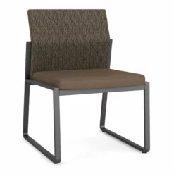 Lesro Gansett Armless Guest Chair In Charcoal/Adler Nocturnal/Castillo Black