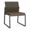 Lesro Gansett Armless Guest Chair In Charcoal/Adler Peppercorn/Castillo Quarry