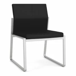Lesro Gansett Armless Guest Chair In Silver/Adler Nocturnal/Castillo Black -CYMAX Sales 2473064 L