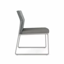 Lesro Gansett Modern Fabric Armless Guest Chair In Silver/Open House Navy -CYMAX Sales 2473067 1 L 1