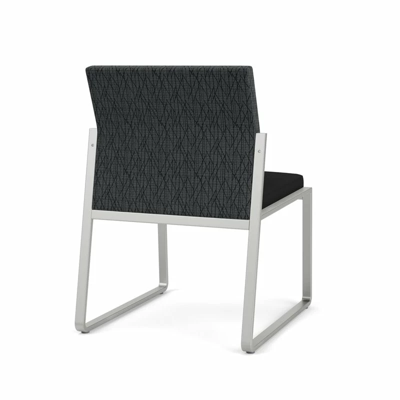 Lesro Gansett Modern Fabric Armless Guest Chair In Silver/Open House Cobalt 8 Lesro Gansett Modern Fabric Armless Guest Chair In Silver/Open House Cobalt - Image 6