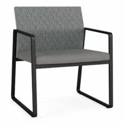 Lesro Gansett Polyurethane Oversize Guest Chair In Black/Castillo Metal -CYMAX Sales 2473079 L