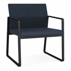 Lesro Gansett Polyurethane Oversize Guest Chair In Black/Castillo Metal -CYMAX Sales 2473080 L