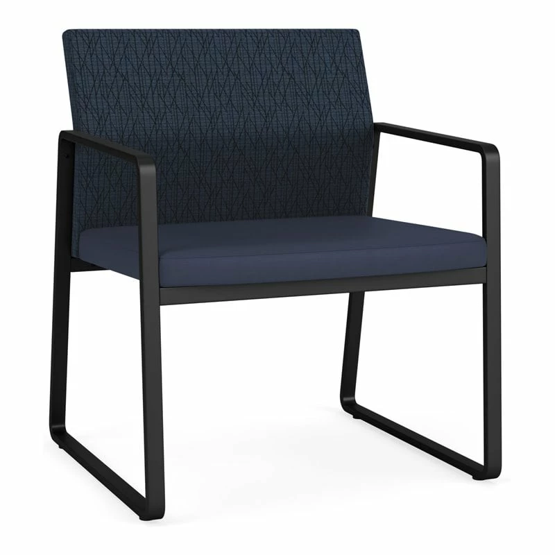 Lesro Gansett Modern Fabric Oversize Guest Chair In Black/Open House Navy 9 Lesro Gansett Modern Fabric Oversize Guest Chair In Black/Open House Navy - Image 7