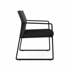 Lesro Gansett Polyurethane Oversize Guest Chair In Black/Castillo Metal -CYMAX Sales 2473081 1 L