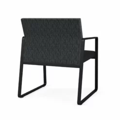 Lesro Gansett Polyurethane Oversize Guest Chair In Black/Castillo Metal -CYMAX Sales 2473081 2 L