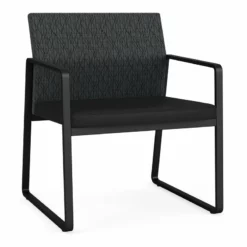 Lesro Gansett Polyurethane Oversize Guest Chair In Black/Castillo Metal -CYMAX Sales 2473081 L