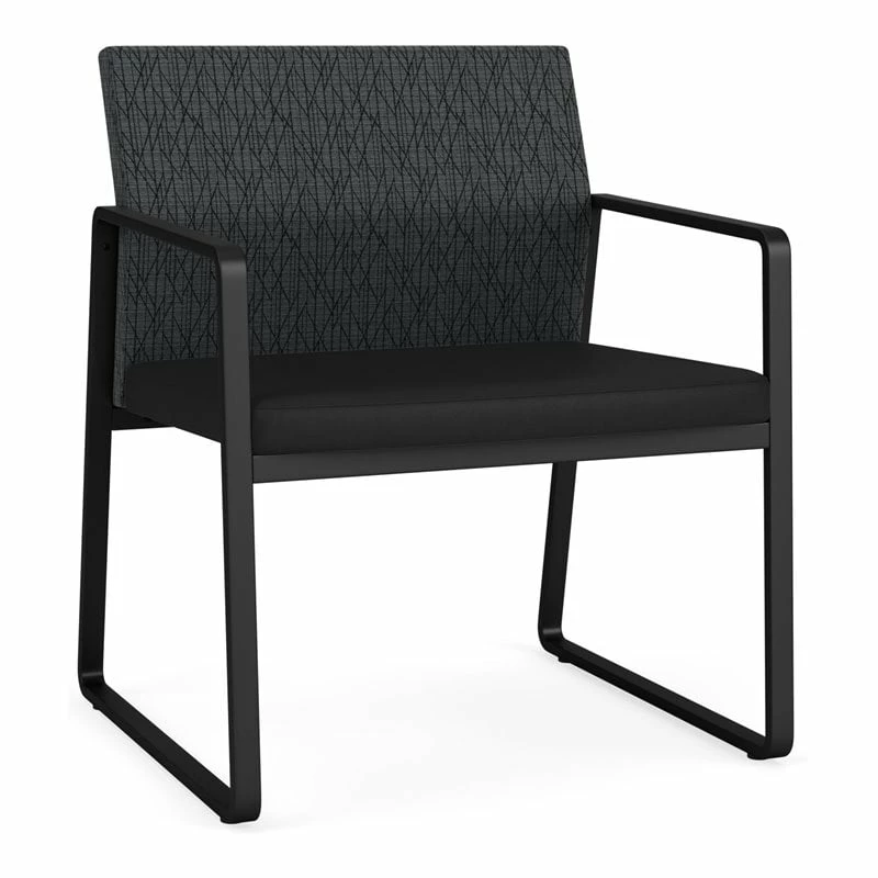 Lesro Gansett Modern Fabric Oversize Guest Chair In Black/Open House Navy 6 Lesro Gansett Modern Fabric Oversize Guest Chair In Black/Open House Navy - Image 4