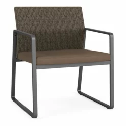 Lesro Gansett Modern Fabric Oversize Guest Chair In Charcoal/Open House Asteroid