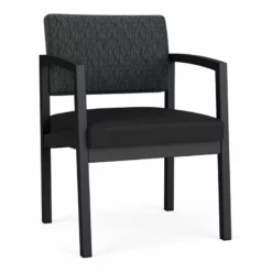 Lesro Lenox Steel Modern Polyurethane Guest Chair In Black/Castillo Black -CYMAX Sales 2473182 L 4