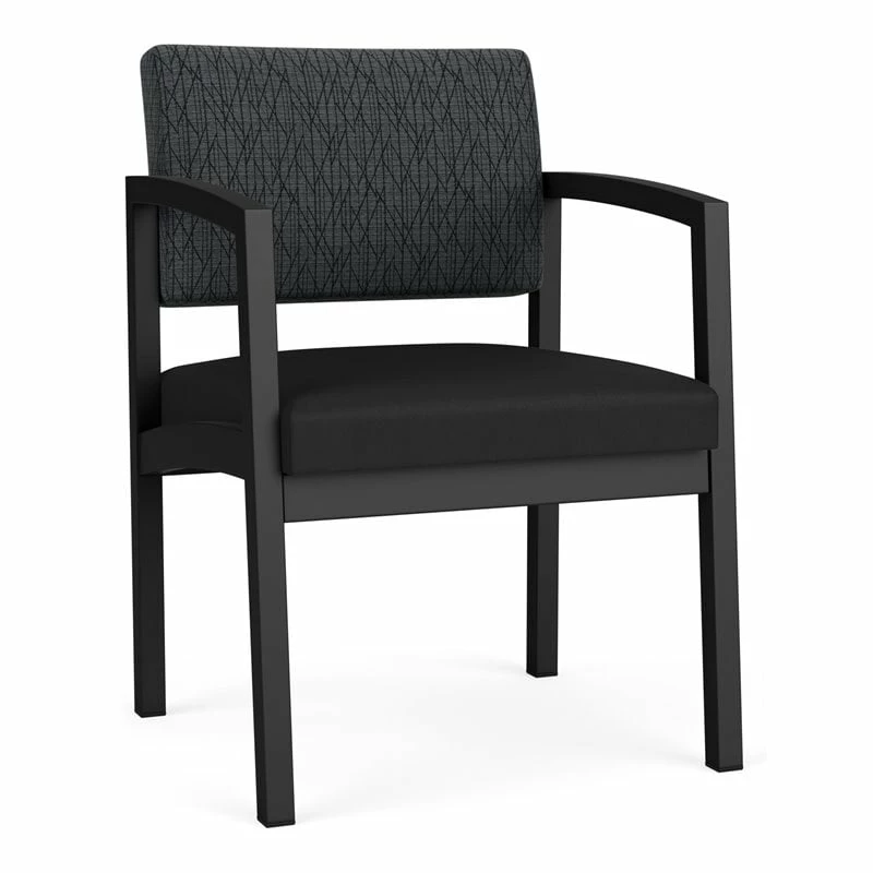 Lesro Lenox Steel Modern Fabric Guest Chair In Black/Adler Nocturnal 6 Lesro Lenox Steel Modern Fabric Guest Chair In Black/Adler Nocturnal - Image 4