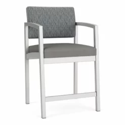 Lesro Lenox Steel Fabric Hip Chair In Silver/Adler Gray Flannel/Castillo Metal -CYMAX Sales 2473188 L 3