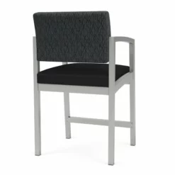 Lesro Lenox Steel Fabric Hip Chair In Silver/Adler Gray Flannel/Castillo Metal -CYMAX Sales 2473190 2 L 3