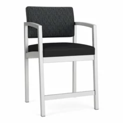 Lesro Lenox Steel Fabric Hip Chair In Silver/Adler Gray Flannel/Castillo Metal -CYMAX Sales 2473190 L 3