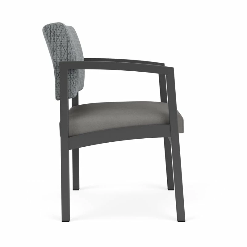 Lesro Lenox Steel Modern Fabric Guest Chair In Charcoal/Open House Cobalt 13 Lesro Lenox Steel Modern Fabric Guest Chair In Charcoal/Open House Cobalt - Image 11