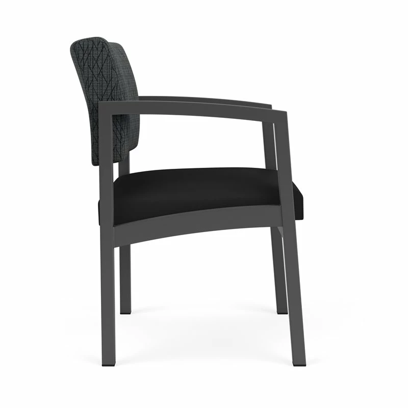 Lesro Lenox Steel Modern Polyurethane Guest Chair In Charcoal/Castillo Batik 7 Lesro Lenox Steel Modern Polyurethane Guest Chair In Charcoal/Castillo Batik - Image 5