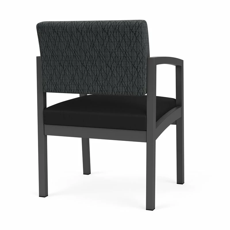 Lesro Lenox Steel Modern Polyurethane Guest Chair In Charcoal/Castillo Batik 8 Lesro Lenox Steel Modern Polyurethane Guest Chair In Charcoal/Castillo Batik - Image 6