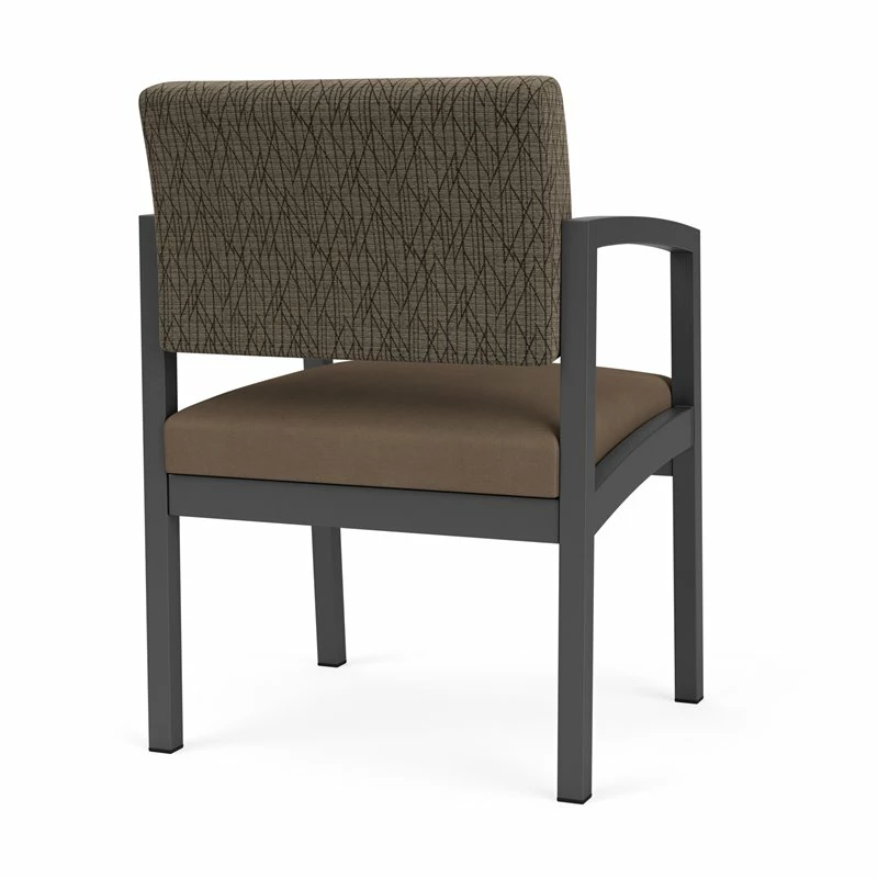 Lesro Lenox Steel Modern Polyurethane Guest Chair In Charcoal/Castillo Batik 5 Lesro Lenox Steel Modern Polyurethane Guest Chair In Charcoal/Castillo Batik - Image 3