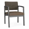 Lesro Lenox Steel Modern Fabric Guest Chair In Charcoal/Open House Cobalt