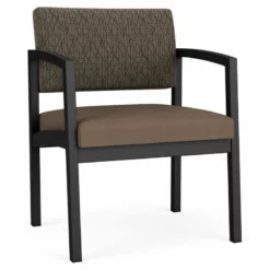 Lesro Lenox Steel Oversize Guest Chair - Black/Adler Gray Flannel/Castillo Metal