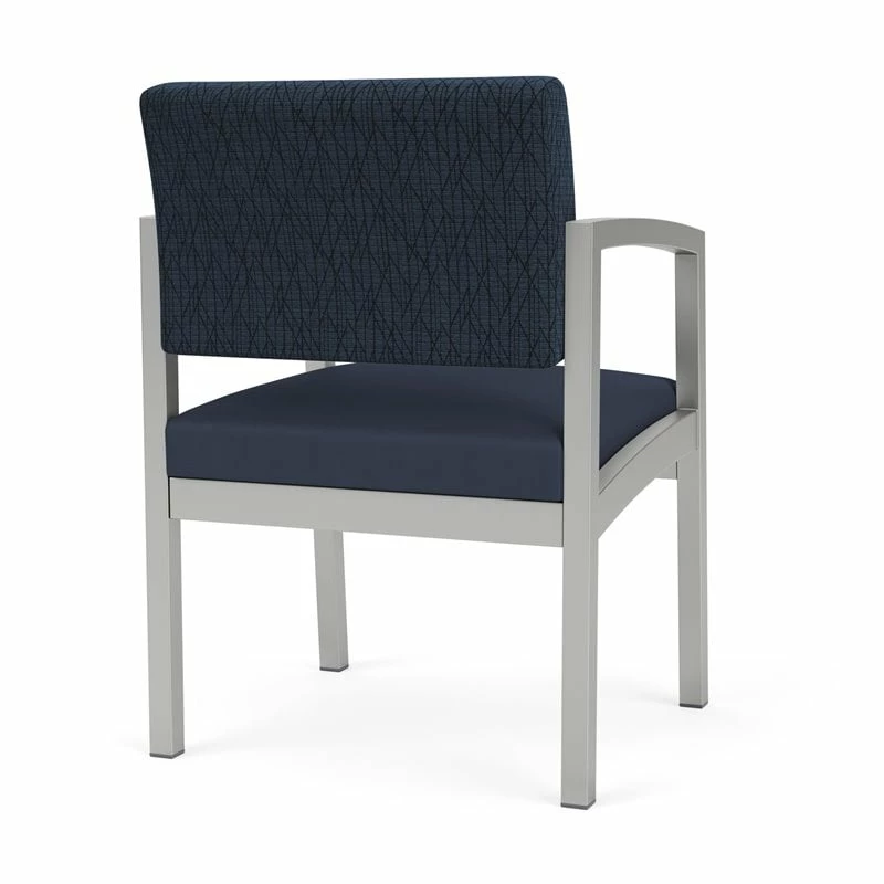 Lesro Lenox Steel Modern Fabric Guest Chair In Silver/Open House Navy 11 Lesro Lenox Steel Modern Fabric Guest Chair In Silver/Open House Navy - Image 9