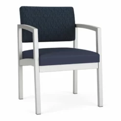 Lesro Lenox Steel Modern Fabric Guest Chair In Silver/Open House Navy 28 Lesro Lenox Steel Modern Fabric Guest Chair In Silver/Open House Navy -CYMAX Sales 2473245 L 1