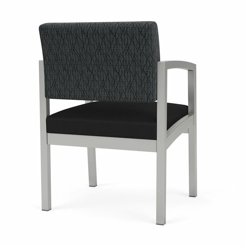 Lesro Lenox Steel Modern Fabric Guest Chair In Silver/Open House Navy 8 Lesro Lenox Steel Modern Fabric Guest Chair In Silver/Open House Navy - Image 6