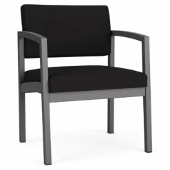 Lesro Lenox Steel Polyurethane Oversize Guest Chair In Charcoal/Castillo Metal -CYMAX Sales 2473249 L