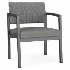 Lesro Lenox Steel Fabric Oversize Guest Chair In Charcoal/Open House Cobalt -CYMAX Sales 2473252 L 1