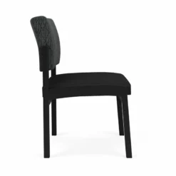 Lesro Lenox Steel Fabric Armless Guest Chair In Black/Adler Nocturnal -CYMAX Sales 2473278 1 L