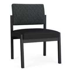Lesro Lenox Steel Fabric Armless Guest Chair In Black/Open House Black -CYMAX Sales 2473278 L 2
