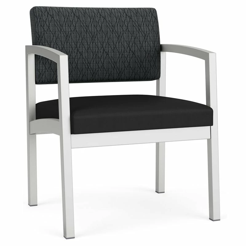 Lesro Lenox Steel Fabric Oversize Guest Chair In Silver/Open House Navy 6 Lesro Lenox Steel Fabric Oversize Guest Chair In Silver/Open House Navy - Image 4