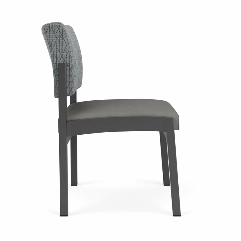 Lesro Lenox Steel Polyurethane Armless Guest Chair In Charcoal/Castillo Batik 13 Lesro Lenox Steel Polyurethane Armless Guest Chair In Charcoal/Castillo Batik - Image 11