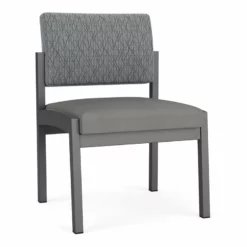 Lesro Lenox Steel Fabric Armless Guest Chair In Charcoal/Open House Cobalt -CYMAX Sales 2473308 L 7