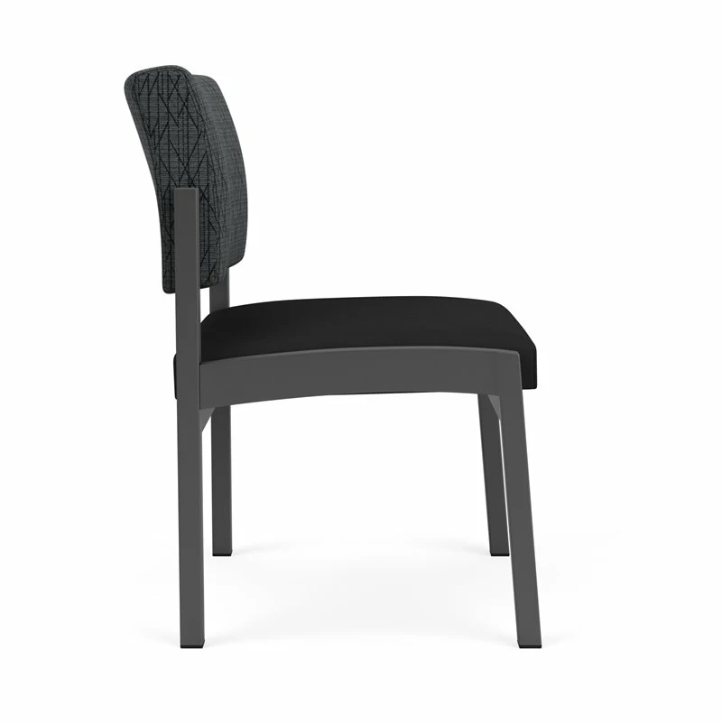 Lesro Lenox Steel Polyurethane Armless Guest Chair In Charcoal/Castillo Metal 7 Lesro Lenox Steel Polyurethane Armless Guest Chair In Charcoal/Castillo Metal - Image 5