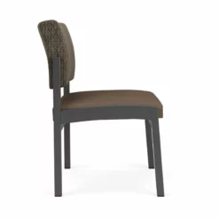 Lesro Lenox Steel Fabric Armless Guest Chair In Charcoal/Adler Peppercorn -CYMAX Sales 2473311 1 L 1