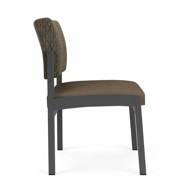 Lesro Lenox Steel Armless Guest Chair -Charcoal/Adler Peppercorn/Castillo Quarry 4 Lesro Lenox Steel Armless Guest Chair -Charcoal/Adler Peppercorn/Castillo Quarry - Image 2