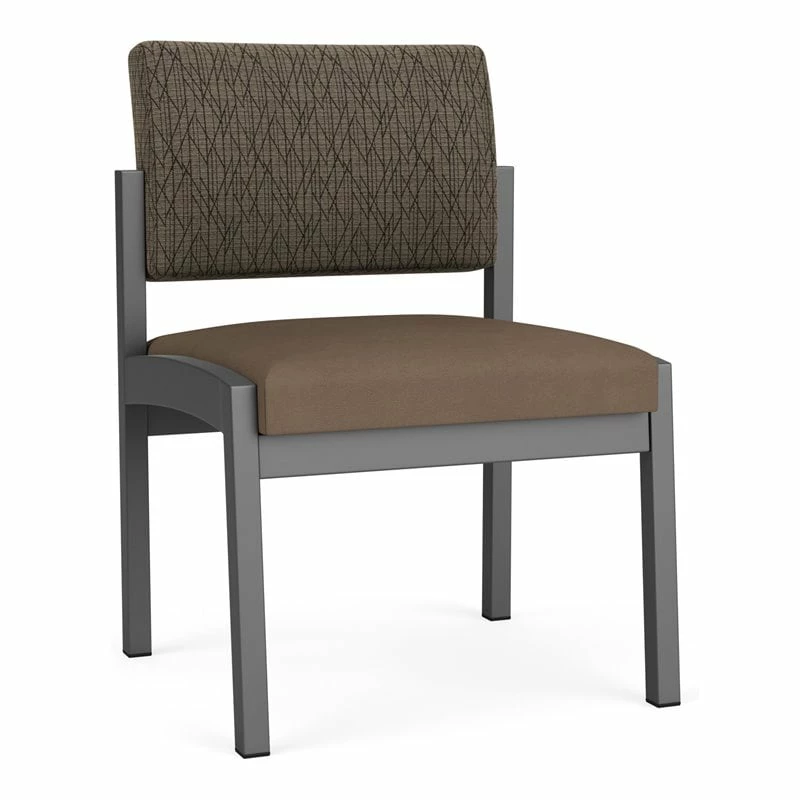 Lesro Lenox Steel Fabric Armless Guest Chair In Charcoal/Open House Black 3 Lesro Lenox Steel Fabric Armless Guest Chair In Charcoal/Open House Black