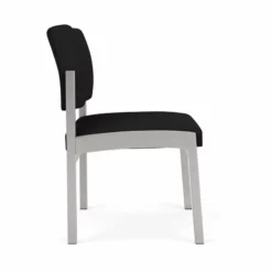 Lesro Lenox Steel Polyurethane Armless Guest Chair In Silver/Castillo Quarry -CYMAX Sales 2473337 1 L 1
