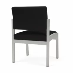 Lesro Lenox Steel Fabric Armless Guest Chair In Silver/Adler Peppercorn -CYMAX Sales 2473337 2 L
