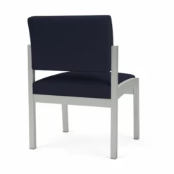 Lesro Lenox Steel Armless Guest Chair - Silver/Adler Gray Flannel/Castillo Metal -CYMAX Sales 2473339 2 L 4