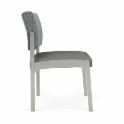 Lesro Lenox Steel Armless Guest Chair In Silver/Adler Peppercorn/Castillo Quarry -CYMAX Sales 2473340 1 L 3
