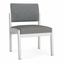 Lesro Lenox Steel Fabric Armless Guest Chair In Silver/Open House Asteroid -CYMAX Sales 2473340 L 2
