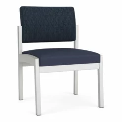 Lesro Lenox Steel Fabric Armless Guest Chair In Silver/Open House Cobalt -CYMAX Sales 2473341 L 5