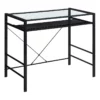 Zephyr Computer Desk With Clear Tempered Glass Top And Black Metal Frame 2 Zephyr Computer Desk With Clear Tempered Glass Top And Black Metal Frame -CYMAX Sales 2474421 L