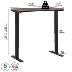Move 40 Series 48W X 24D Height Adjustable Standing Desk - Engineered Wood 27 Move 40 Series 48W X 24D Height Adjustable Standing Desk - Engineered Wood -CYMAX Sales 2474548 13 L