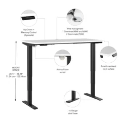 Move 40 Series 72W X 30D Height Adjustable Standing Desk - Engineered Wood -CYMAX Sales 2474569 11 L